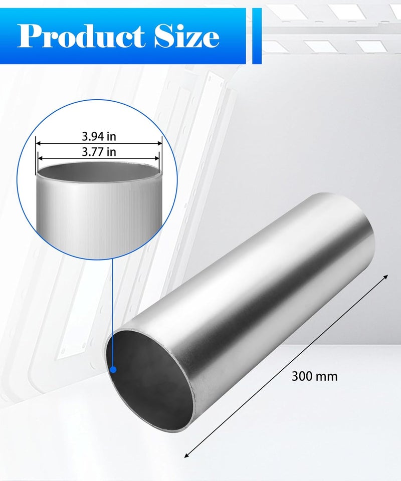 Maigoo Universal 4" (102mm) Outside Diameter Aluminum Intercooler Pipe Air Intake Tube,Polished Brushed Finish (OD 4"- Length (300mm)) - Image 2